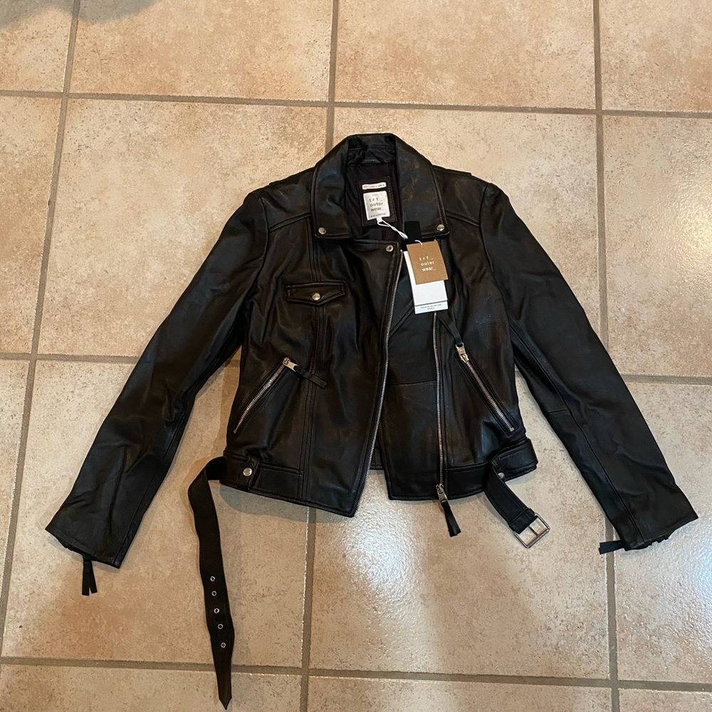 Zara Black Moto Leather Jacket